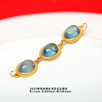 Удлинительная цепочка 40# с инкрустацией серебром и аквамарином