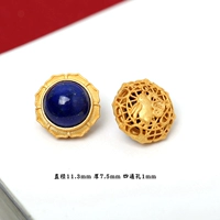 Полукруг из ляпис-лазури, инкрустированный серебром 44#, в золотой обертке.