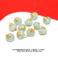 Серебряный кулон из тыквы с изумрудной инкрустацией 67 #