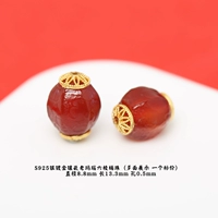 H42# Серебряный золотоизвестный красные шестиугольные бусины