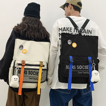 Backpack Mens Double Shoulder Bag Tide Card Multifunction College Student Bag Personality 100 Hitch Satchel Satchel Casual Minimalist single shoulder bag