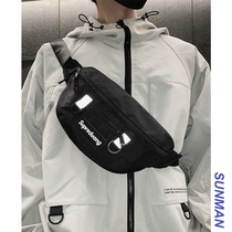 Shoulder Bag male trendy brand chest bag Japanese reflective small satchel street trend hip hop shoulder bag casual personality running bag