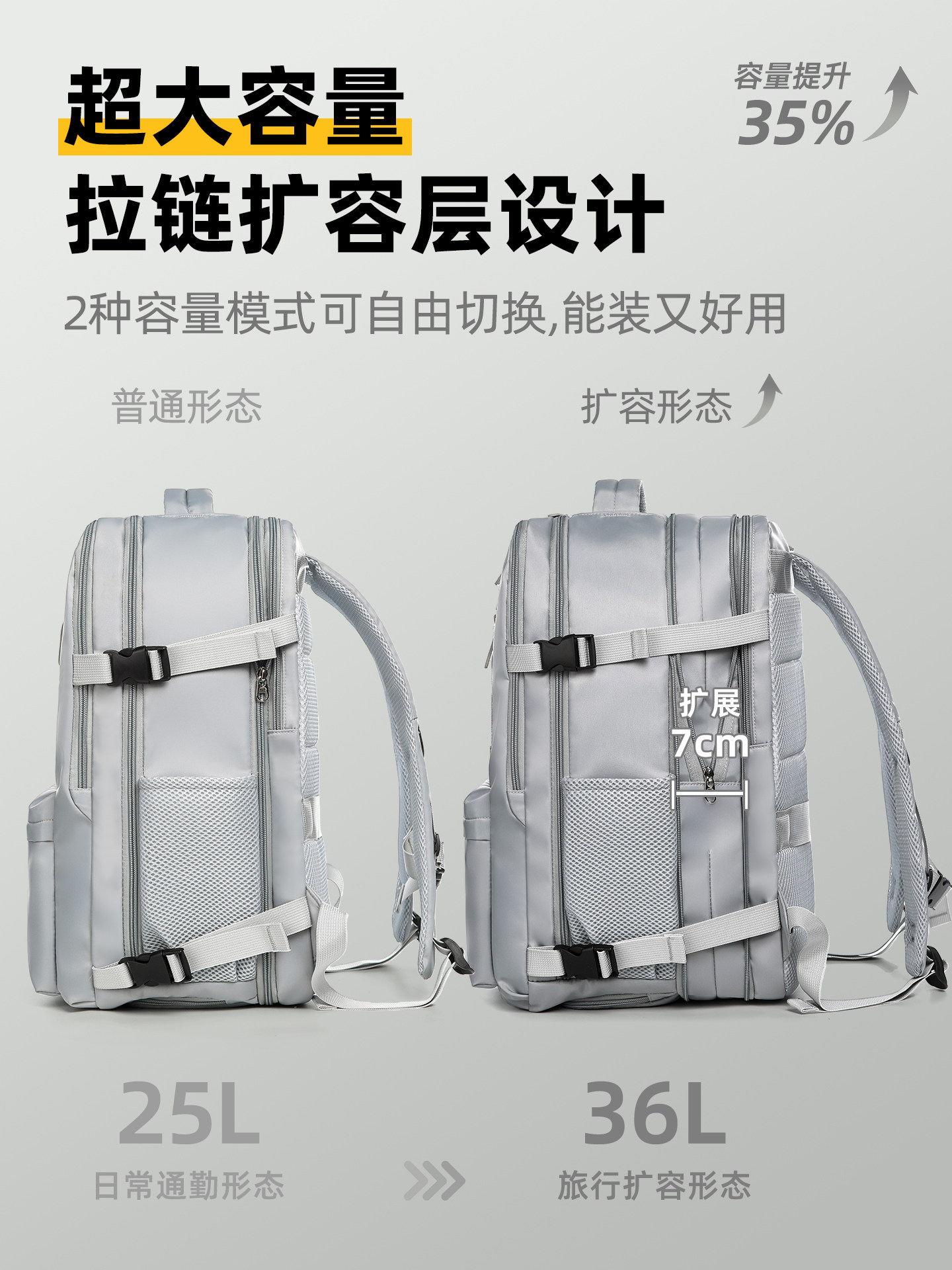 Travel Backpack Men's Large-Capacity Backpack 2025 New Model Short-Distance Travel Lightweight Women's Backpack Luggage School Bag