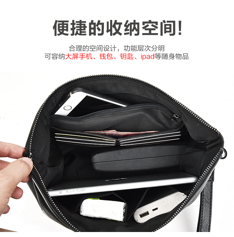 Túi xách nam mới túi xách nam túi xách cỡ lớn phong bì túi phiên bản Hàn Quốc của túi xách ly hợp thời trang túi da cá sấu