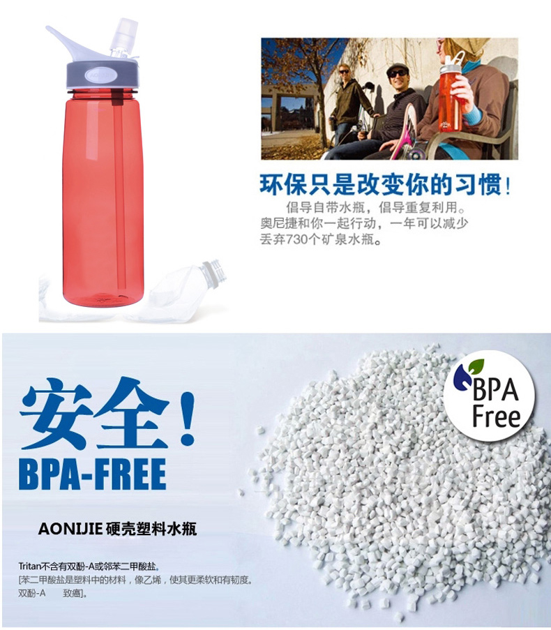 Cup thể thao Đàn ông và phụ nữ Chạy chai nước di động ngoài trời Công suất lớn Ấm siêu tốc Tập thể dục Cưỡi chai nước bình ống hút cho bé