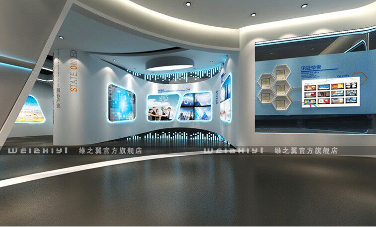 Exhibition hall 3d renderings to make party building activity room integrity honor exhibition hall corporate culture wall store decoration design