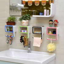 Creative number 9 plastic soap box soap holder Incognito stick suction wall soap box toilet bathroom shelf