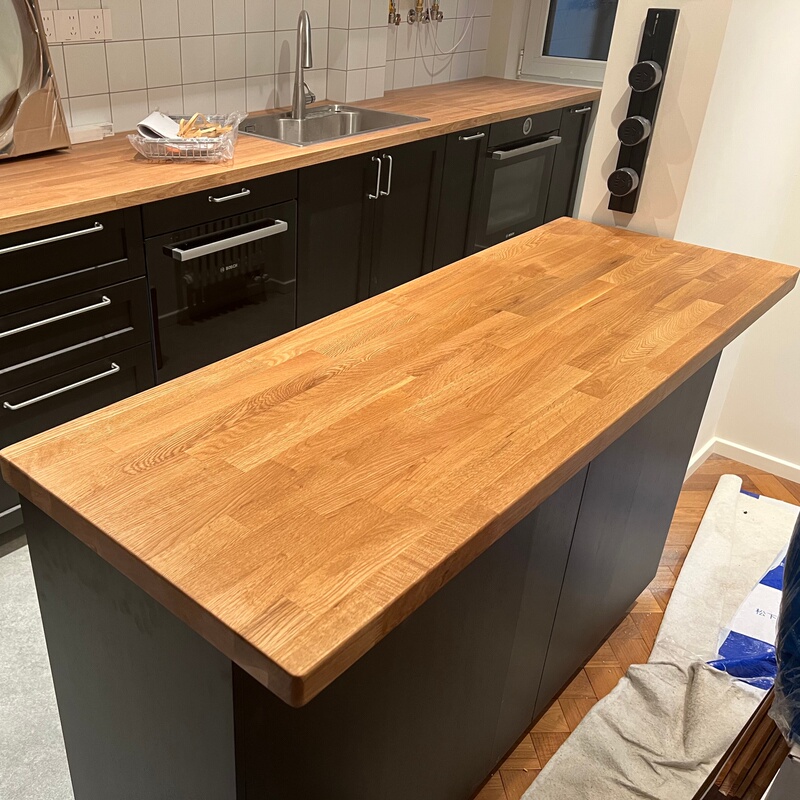 White Oak Solid Wood Bar Counter Top, Ash Wood Old Elm Bar Top, Solid Wood Cash Register Desk Top, Bay Window Countertop