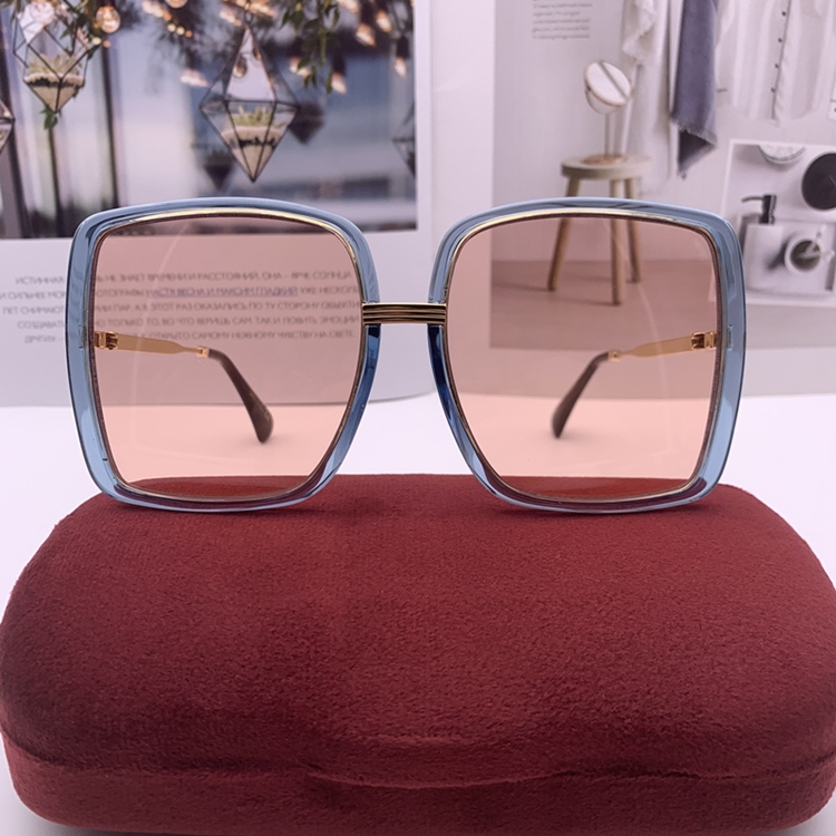 Toulan Powdermulsme   21 new year G Home payment Sunglasses gg0903 Oversized frame jelly tan Sun glasses ultraviolet-proof