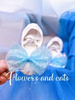 Скай-голубая танцевальная туфли с синими звездами