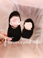 Черная розовая танцевальная туфли-туфли -M1