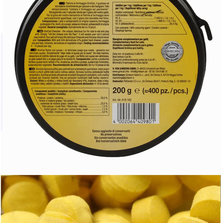 Vật nuôi Xiaokai - Đức Gimpet Junbao Cat Cheese Viên dinh dưỡng Viên nén Quả bóng mèo Ăn vặt 400 viên nang - Cat / Dog Health bổ sung sữa bột cho chó con
