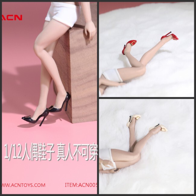 Acntoys 1/12 Female Soldier Shoes Acn005 Elegant and Romantic French Ol Stiletto High Heels in Stock