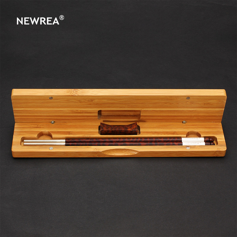 NEWREA cutting-edge A-class snake wood chopsticks S999 double-headed bag silver 30mm silver tube heirloom silver tableware