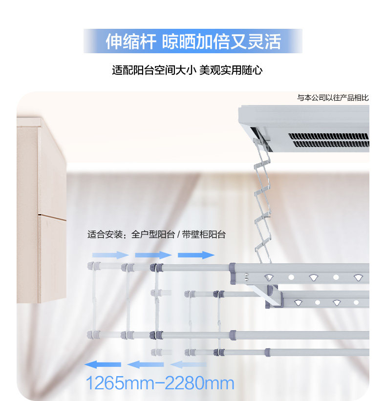 松下 Panasonic 智能电动晾衣架 50度恒温2小时速干衣物 图4