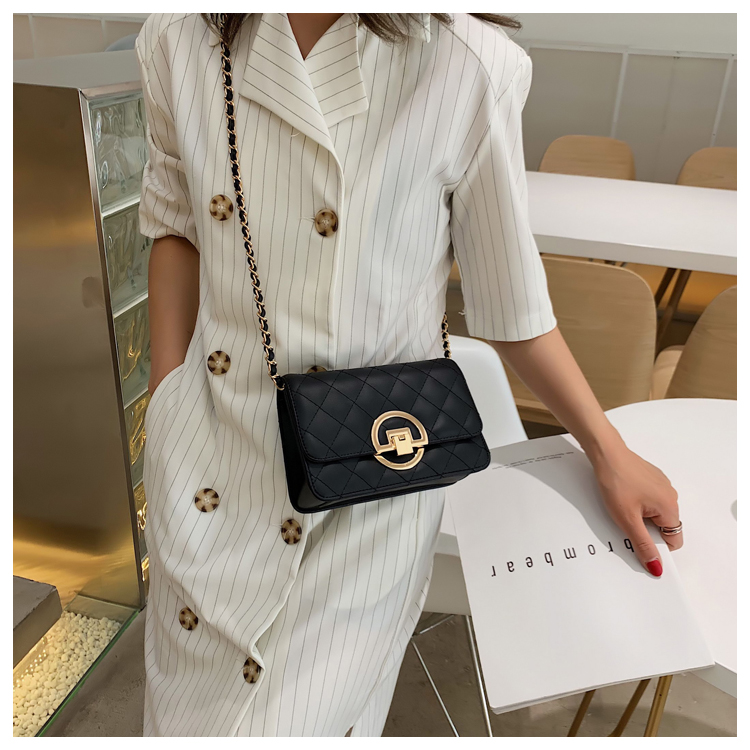 Túi nước hoa nữ nhỏ 2019 phiên bản mới của Hàn Quốc thời trang hoang dã hình thoi kết cấu chuỗi chéo mạng chéo nhỏ màu đỏ túi nhỏ màu đen - Túi xách nữ túi đeo chéo nữ mini