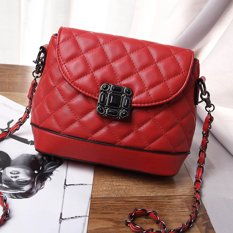 链条包时尚单肩斜女包包2017秋挎包迷你小跨包潮冬新款小香风菱格