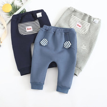 Boys and girls Big Butts pants for infants and young children wearing pp pants cotton one-piece velvet warm leisure 0-3 years old 2 autumn and winter