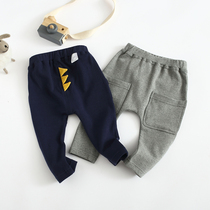 Spring and autumn baby trousers wear cotton big butts baby casual boy 0-3 years old 2 weeks Yang Qi big pp pants