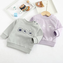 Boy spring and autumn clothes baby wear coat baby T-shirt leisure long sleeve base shirt Korean version of foreign atmosphere 0-3 years old