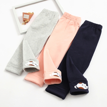 Female baby leggings cotton open stalls for infants and young children Spring and Autumn thin trousers foreign-aged girls wear elastic pants