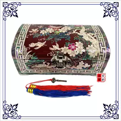 Yangzhou lacquerware ancient rhyme hot-selling rectangular red arc spring man jewelry box Home jewelry storage ornaments