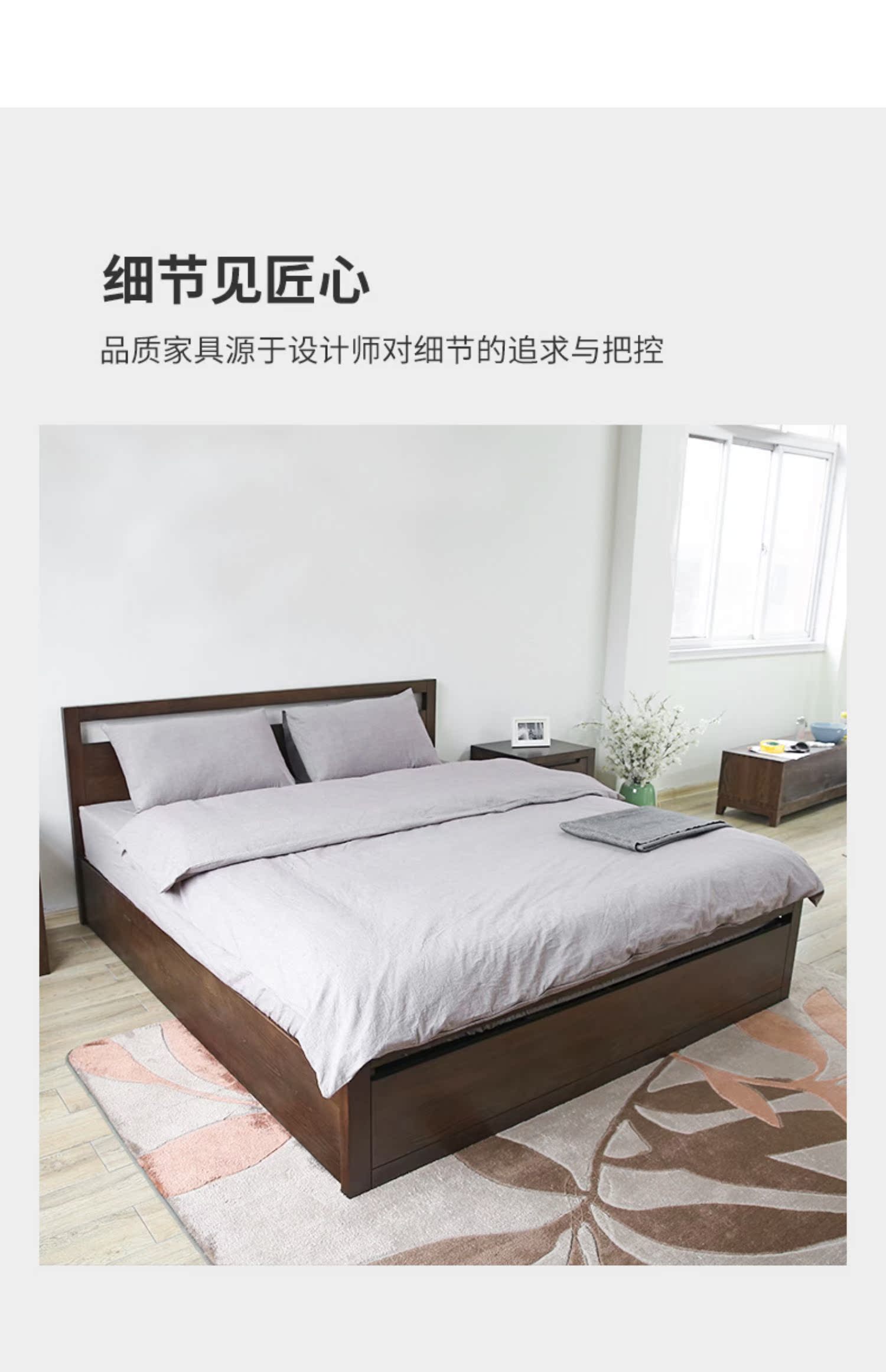 Love Mu Silin Giường gỗ nguyên chất nguyên chất cao 1,8 m giường lưu trữ giường kiểu Mỹ Phòng ngủ đơn giản 1,5 m giường đôi - Giường giường ngủ đơn