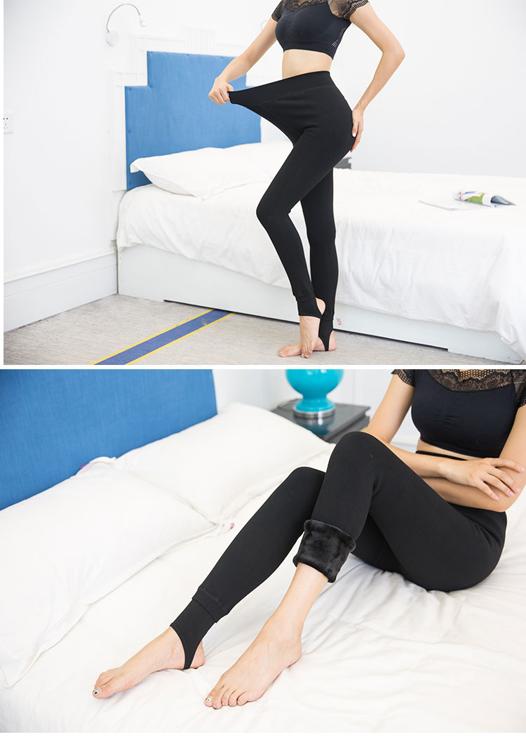 2018 mới cộng phân bón XL cộng với quần legging nhung dày 200 kg nữ béo mm mặc quần đen ấm quần legging nữ