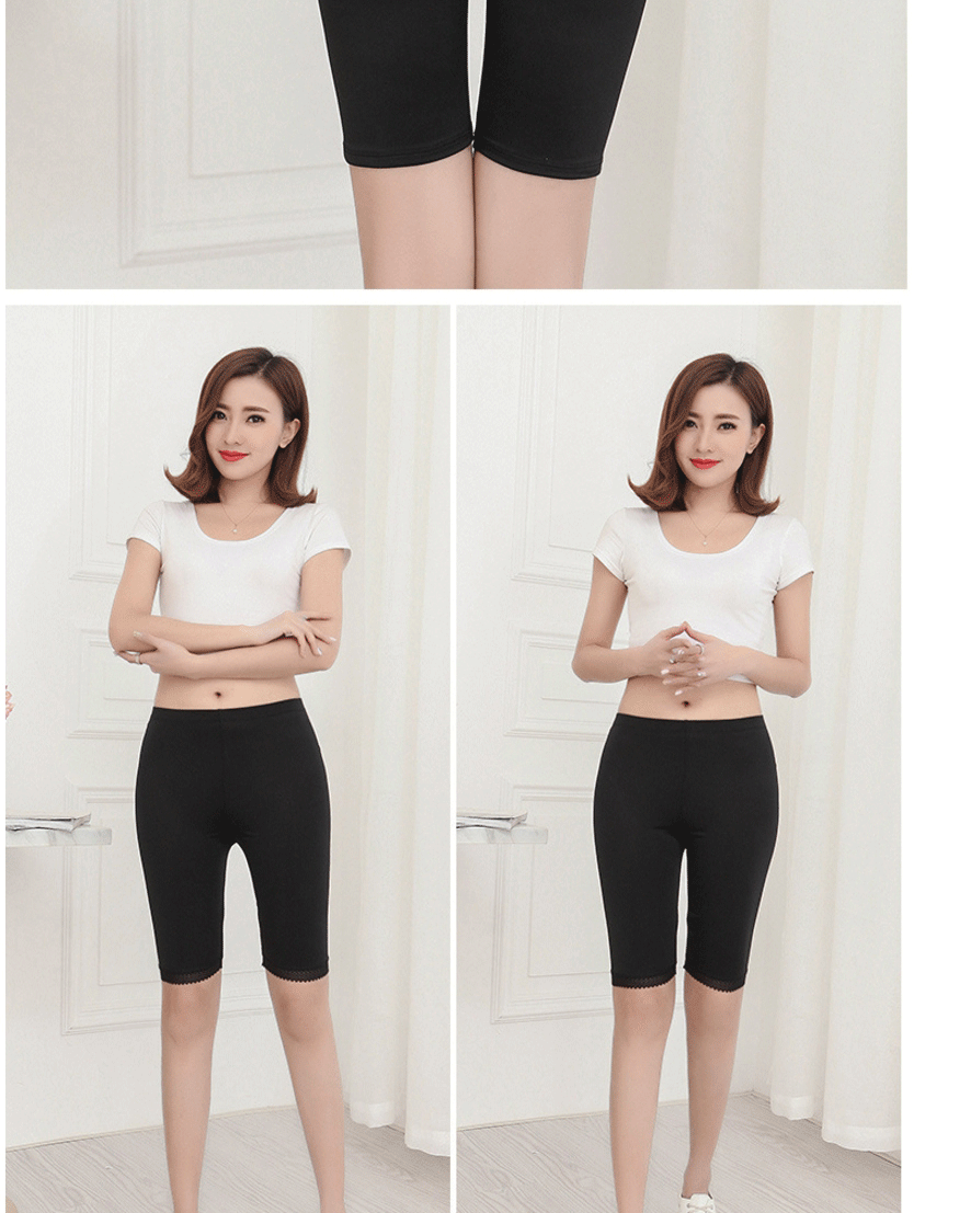 Thêm chất béo băng lụa không có dấu vết chống ánh sáng quần short bảo hiểm quần XL chất béo mm mùa hè quần an toàn nữ năm điểm xà cạp quần lót nữ