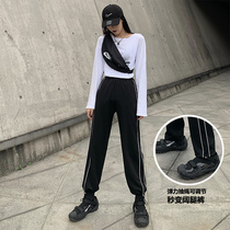 Sports pants womens pants loose bunch feet Korean students slim Joker ins hip hop tide spring and autumn Harlan casual pants