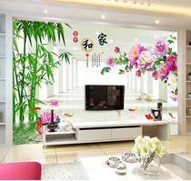 Living room TV background wall paper new high-end wall cloth 3d5d8d three-dimensional simple modern atmospheric mural wallpaper