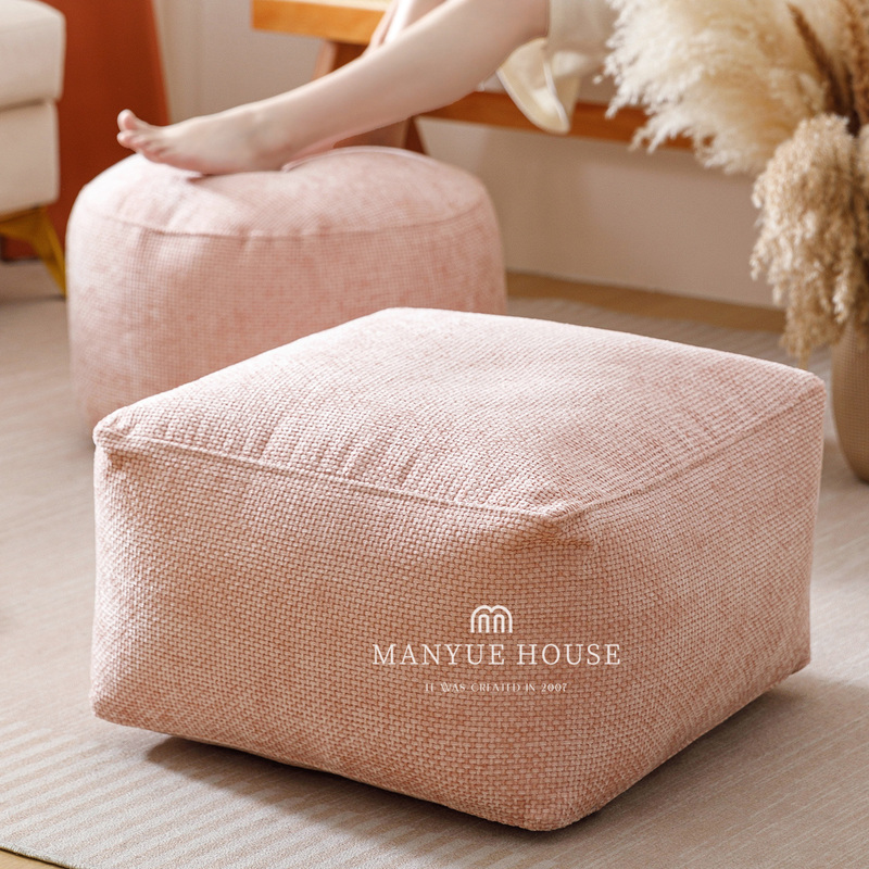 M.Life Girly Waffle Cushion Round Pouf Living Room Lazy Sofa Footstool Tatami Seat Cushion