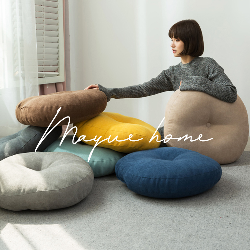 M.Life Lazy Mat Nordic ins Cotton and Linen Round Thickened Cushion for Balcony Bay Window Tatami Mat