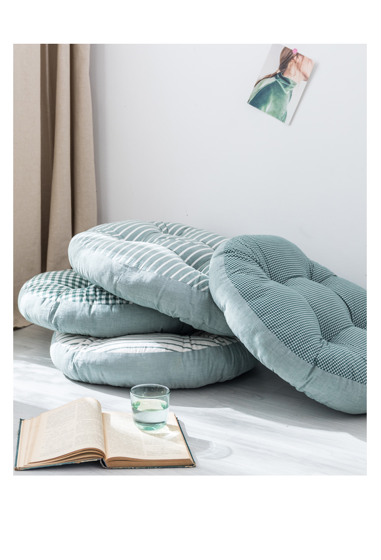 Nordic tươi rửa sạch bông tròn thảm futon tatami đệm vải bông dày đệm ghế đệm chiến - Ghế đệm / đệm Sofa đệm lót ngồi bệt