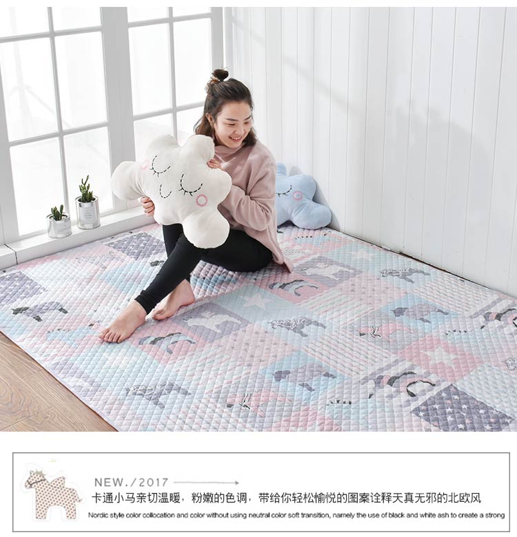 Bắc âu vải cotton thảm phòng ngủ bàn cà phê cạnh giường mat bò tatami mat non-slip rửa tay máy