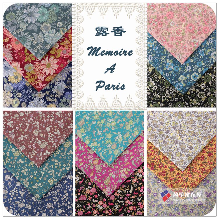 Collab handmade DIY pure cotton thin section] printed fabric Japan imported dew-scents small crummy fabric 1 4 yards