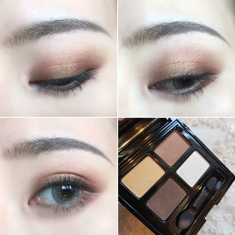 JILL LEEN crystals 4-color eye shadow (01) honey tea matt with sparkling waterproof not to fall color deep-eye makeup