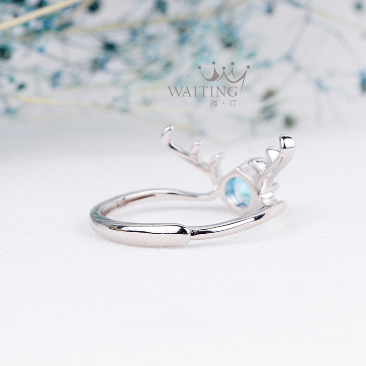 Chờ đợi một con nai có tự nhiên của bạn topaz 925 bạc hươu hươu vòng món quà năm mới cho bạn gái bạn gái