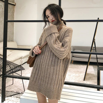 2021 new womens Mori literature and art retro loose wear pullover lazy wind long sweater autumn and winter thickened