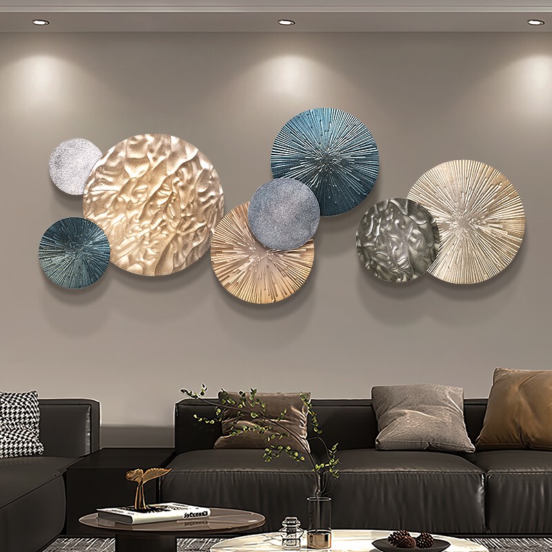 Sofa Background Wall Decorative Painting, Modern Light Luxury High-End Decorative Iron Art Hanging Piece, Restaurant Wall Decoration, Creative Hanging Ornament