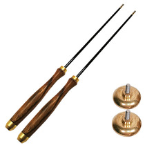 Six-mm oblique hole copper head carbon rod gold sandalwood handle single-head diabolo rod with copper bowl holder solid carbon rod