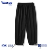 WASSUP DOZEN Мужские универсальные штаны для отдыха, свободный прямой крой, оверсайз, на шнурках