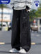 Wassup Dozen American-Style Black Workwear Straight-Leg Pants for Men, Trendy Brand New Loose Multi-Pocket Casual Wide-Leg Pants