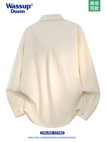 Wassup Dozen Retro 2026 New Spring Lapel Long-Sleeved Shirt Loose Casual Cardigan Shirt Jacket