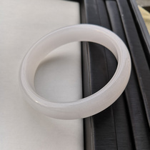 Pure natural gold silk white jade bracelet Xinjiang Hotan womens bracelet Kunlun mutton white bracelet to send mother to girlfriend