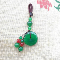 Natural chalcedony car keychain men and women key pendants to attract wealth and evil protection Ping An Lady couple bag hanging ornaments