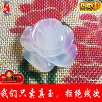 Pure natural A goods ice species white chalcedony agate rose pendant necklace pendant jade pendant birthday gift