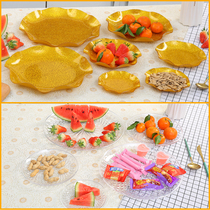 Melon seed plate dried fruit candy plate KTV snack plate acrylic fruit plate gold plastic fruit plate snack plate