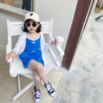 Girls' Western-style fashion suits 2022 summer new Korean children's camisole shorts little girls summer fashion trend