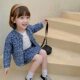 Girls' Western-style denim suit 2022 spring new Korean version children's jacket skirt little girl spring fashion trend